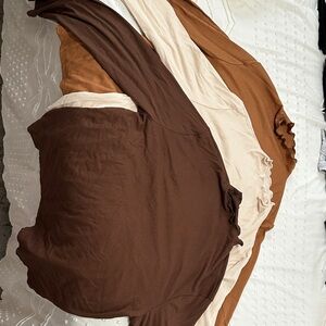 Amazon Essentials Long Sleeve Tops in Brown, Cream, Rust